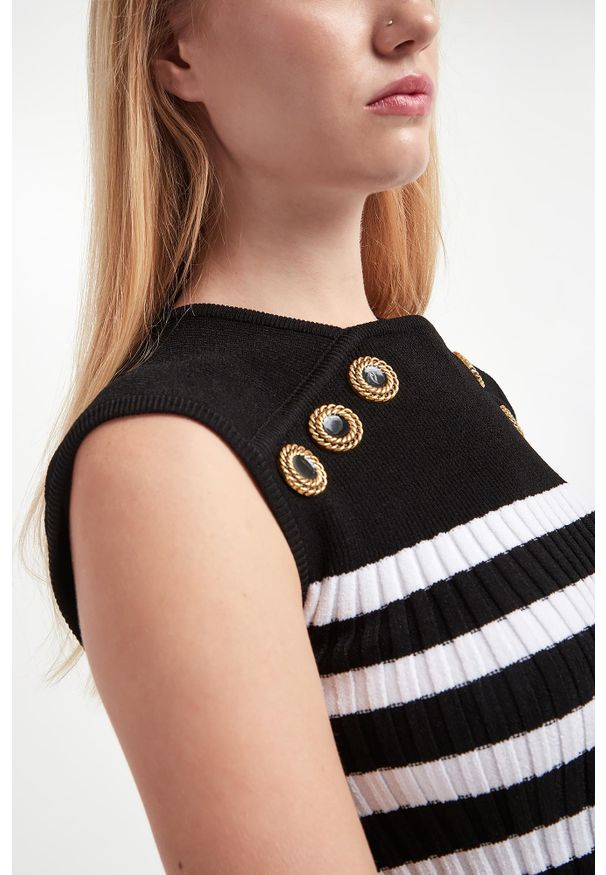 Balmain - Top damski dzianinowy BALMAIN. Materiał: dzianina