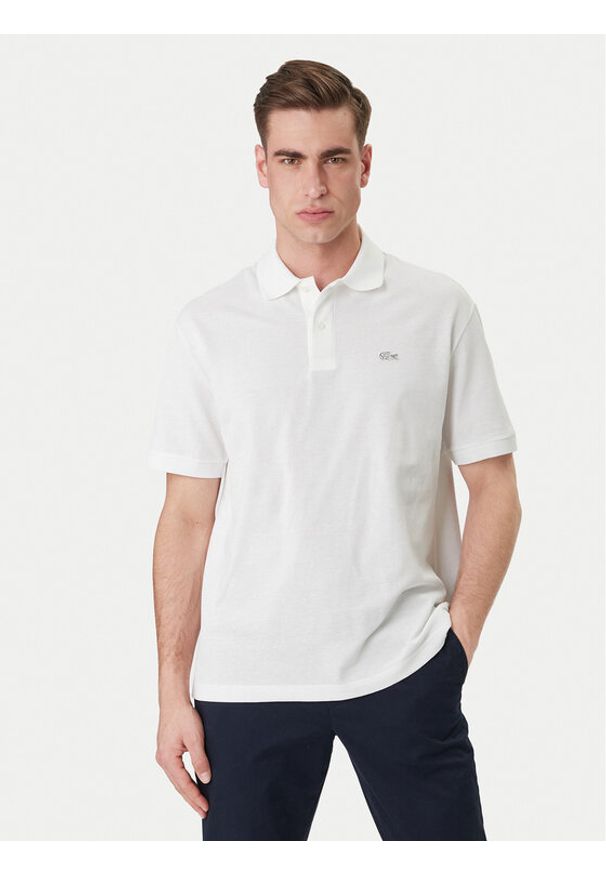 Lacoste Polo PH7757 Biały Loose Fit. Typ kołnierza: polo. Kolor: biały. Materiał: bawełna