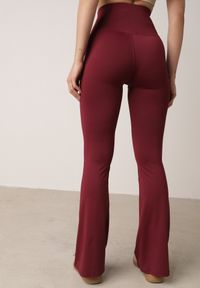 Born2be - Bordowe Elastyczne Spodnie z Gumką w Talii i Wysokim Stanem Brinamla. Stan: podwyższony. Kolor: czerwony. Styl: elegancki #2