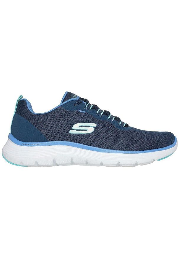 skechers - Adidasy Skechers Flex Appeal 5.0, Kobiety. Kolor: niebieski. Materiał: materiał