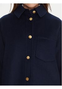 TOMMY HILFIGER - Tommy Hilfiger Płaszcz wełniany WW0WW46558 Granatowy Relaxed Fit. Kolor: niebieski. Materiał: syntetyk #4
