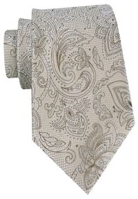 Męski Krawat - Chattier - Jasny Beż (Ecru), Wzór Kwiatowy. Kolor: wielokolorowy, brązowy, beżowy. Materiał: tkanina. Wzór: kwiaty. Styl: elegancki, klasyczny, wizytowy #1