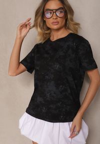 Renee - Czarny T-shirt z Bawełny z Motylkami Tenelesa. Okazja: na co dzień. Kolor: czarny. Materiał: bawełna. Sezon: wiosna. Styl: klasyczny, elegancki, casual #4
