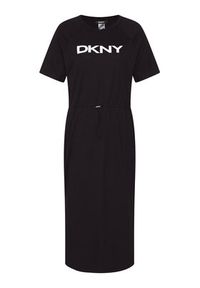 DKNY Sukienka codzienna P1BD7EGQ Czarny Regular Fit. Okazja: na co dzień. Kolor: czarny. Materiał: bawełna. Typ sukienki: proste. Styl: casual #2
