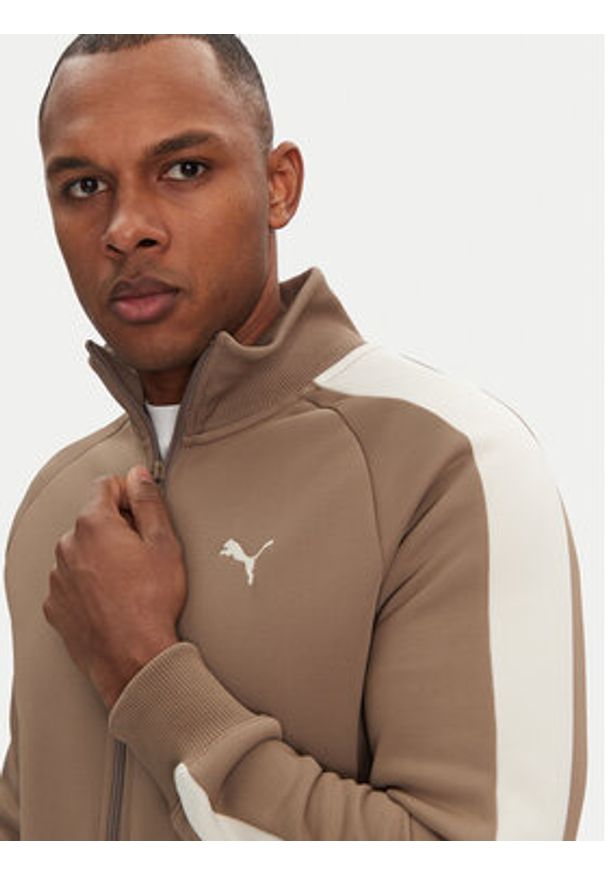 Puma Bluza T7 Always On 629587 Beżowy Regular Fit. Kolor: beżowy. Materiał: bawełna
