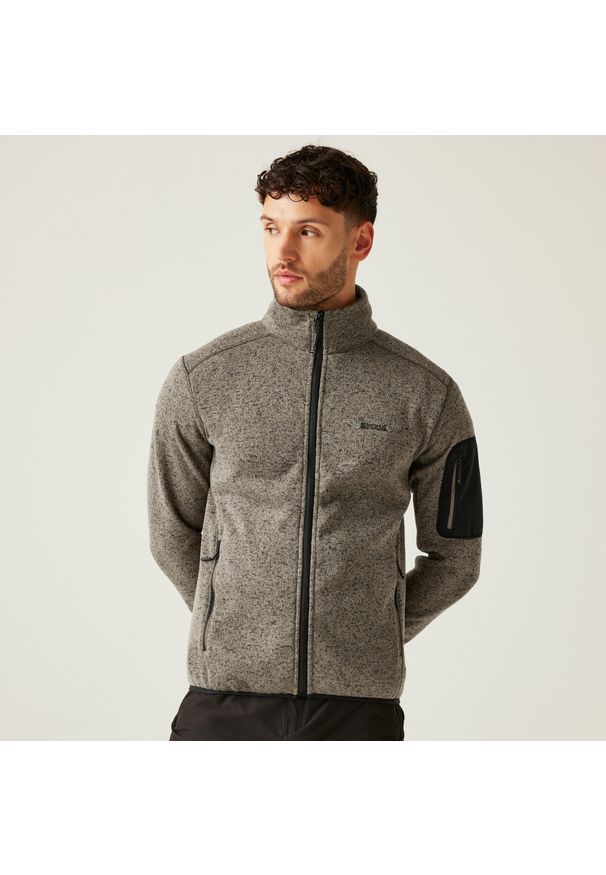 Regatta - Męski polar Newhill z zamkiem błyskawicznym. Kolor: pomarańczowy. Materiał: polar. Sport: turystyka piesza