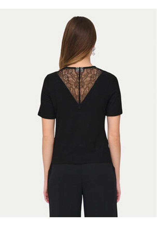 JDY T-Shirt Roxy 15341671 Czarny Slim Fit. Kolor: czarny. Materiał: wiskoza