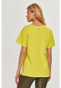 TwinSet - Twinset - T-shirt. Okazja: na co dzień. Kolor: żółty, zielony, wielokolorowy. Materiał: bawełna, dzianina. Wzór: nadruk. Styl: casual, klasyczny #6