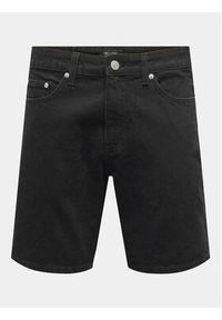Only & Sons Szorty jeansowe Edge 22028012 Czarny Regular Fit. Kolor: czarny. Materiał: bawełna