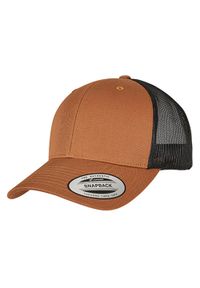 FLEXFIT - Dwukolorowa Czapka Trucker Retro. Kolor: brązowy, czarny, wielokolorowy. Styl: retro