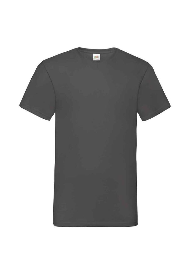 FRUIT OF THE LOOM - Koszulka Unisex Dla Dorosłych Z Dekoltem W Szpic. Kolor: wielokolorowy, szary, brązowy