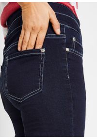 Dżinsy "Shaping-stretch" z wysoką talią, krótsze nogawki bonprix ciemnoniebieski. Kolor: niebieski. Materiał: bawełna, poliester, elastan, wiskoza, materiał. Długość: krótkie #4