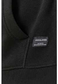 Jack & Jones Bluza męska kolor czarny z kapturem gładka. Okazja: na co dzień. Typ kołnierza: kaptur. Kolor: czarny. Materiał: dzianina. Wzór: gładki. Styl: casual #5
