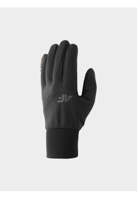 4f - 4F Rękawiczki softshellowe Touch Screen uniseks - czarne L. Kolor: czarny. Materiał: materiał, syntetyk, softshell. Technologia: Windstopper. Sezon: zima. Sport: turystyka piesza, narciarstwo