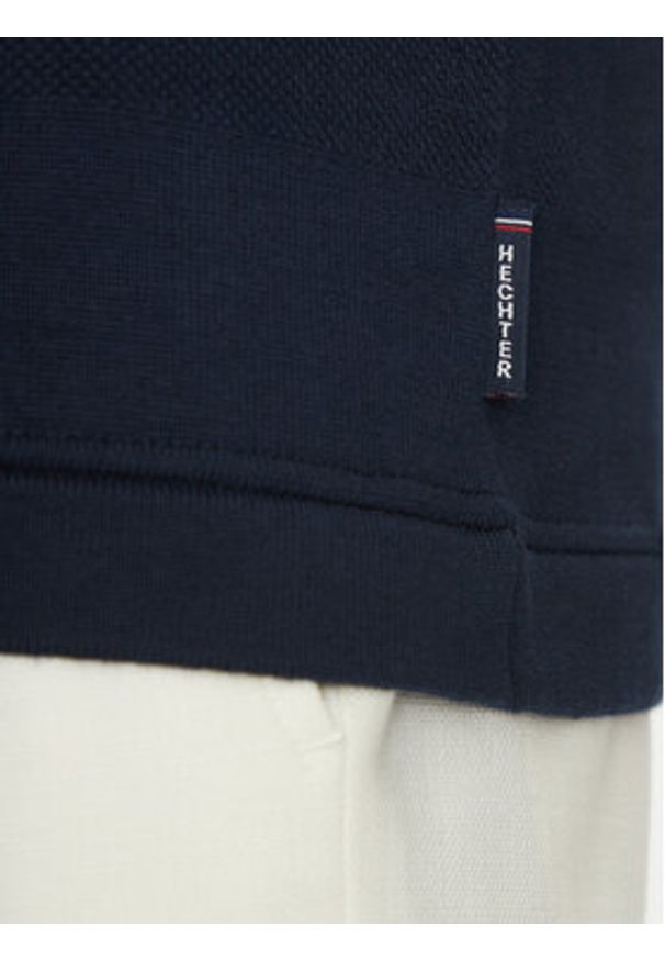 Hechter Paris Polo 65009 151808 Granatowy Regular Fit. Typ kołnierza: polo. Kolor: niebieski. Materiał: bawełna