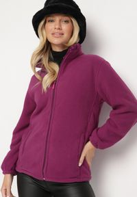 Born2be - Fioletowy Klasyczny Polar ze Ściągaczami przy Rękawach Paradi. Okazja: do pracy, na co dzień. Kolor: fioletowy. Materiał: polar. Długość rękawa: długi rękaw. Długość: długie. Styl: klasyczny #6