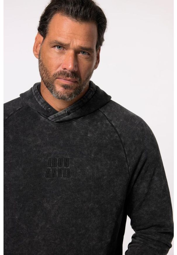 JAY-PI - Męska Bluza z kapturem fitness kaptur do rozm. 7XL. Typ kołnierza: kaptur. Kolekcja: plus size. Kolor: czarny. Materiał: materiał, poliester, bawełna. Sport: fitness