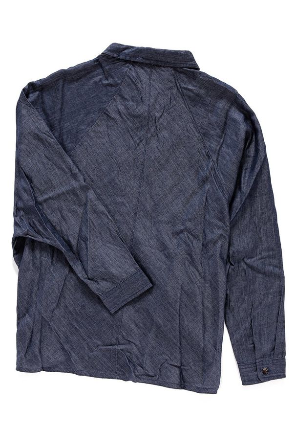 Wrangler - KOSZULA WRANGLER L/S 1PKT DENIM BLOUSE DARK INDIGO W5176C51E. Materiał: denim. Wzór: jednolity