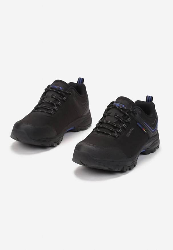 Born2be - Czarne Buty Trekkingowe Eudamenne. Wysokość cholewki: przed kostkę. Nosek buta: okrągły. Zapięcie: sznurówki. Kolor: czarny. Materiał: materiał. Szerokość cholewki: normalna. Wzór: aplikacja