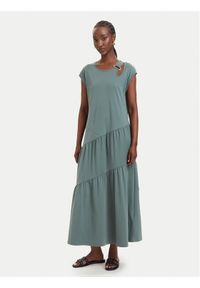 Liu Jo Sport Sukienka codzienna TA6237 J3855 Zielony ciemny Relaxed Fit. Okazja: na co dzień. Kolor: zielony. Materiał: bawełna. Typ sukienki: proste, sportowe. Styl: sportowy, casual #1