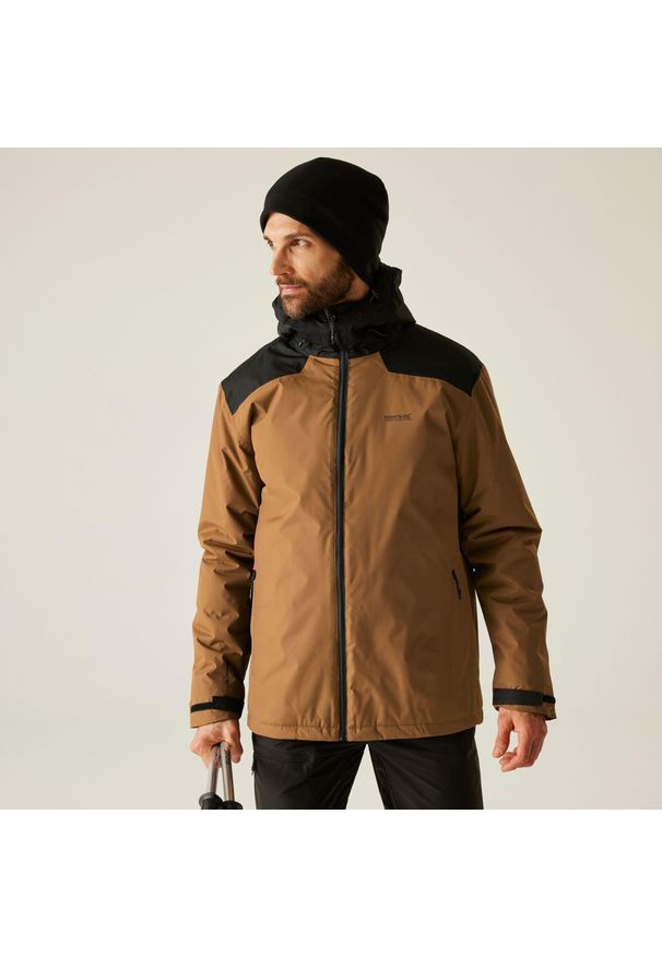 Regatta - Kurtka męska zimowa ocieplana Thornridge. Kolor: brązowy. Materiał: tkanina, puch. Sezon: zima. Sport: turystyka piesza