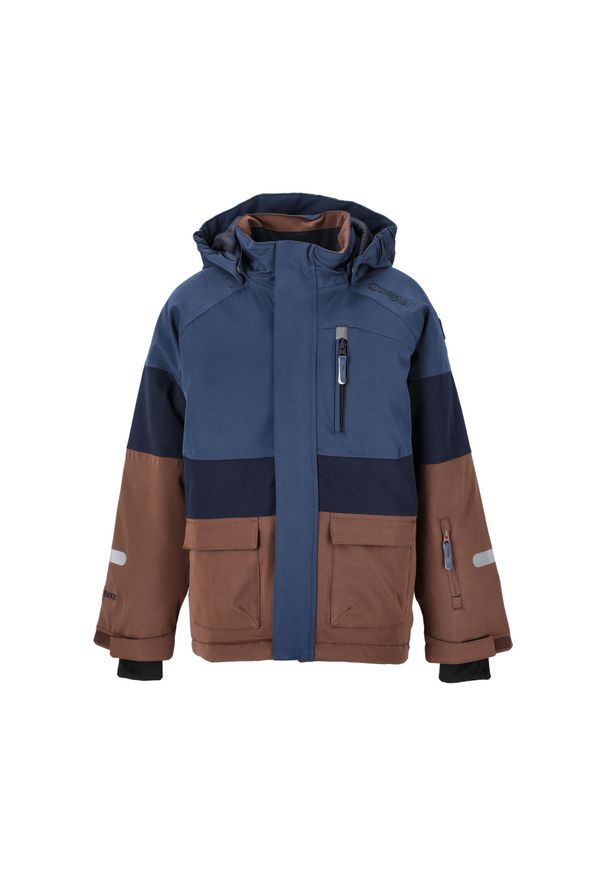 ZigZag - Dziecięca kurtka narciarska Zigzag Taylora W-PRO 15000. Kolor: brązowy, niebieski, wielokolorowy. Sezon: zima. Sport: narciarstwo