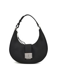 Tommy Jeans Torebka Tjw Crush Shoulder Bag AW0AW17539 Czarny. Kolor: czarny. Materiał: skórzane