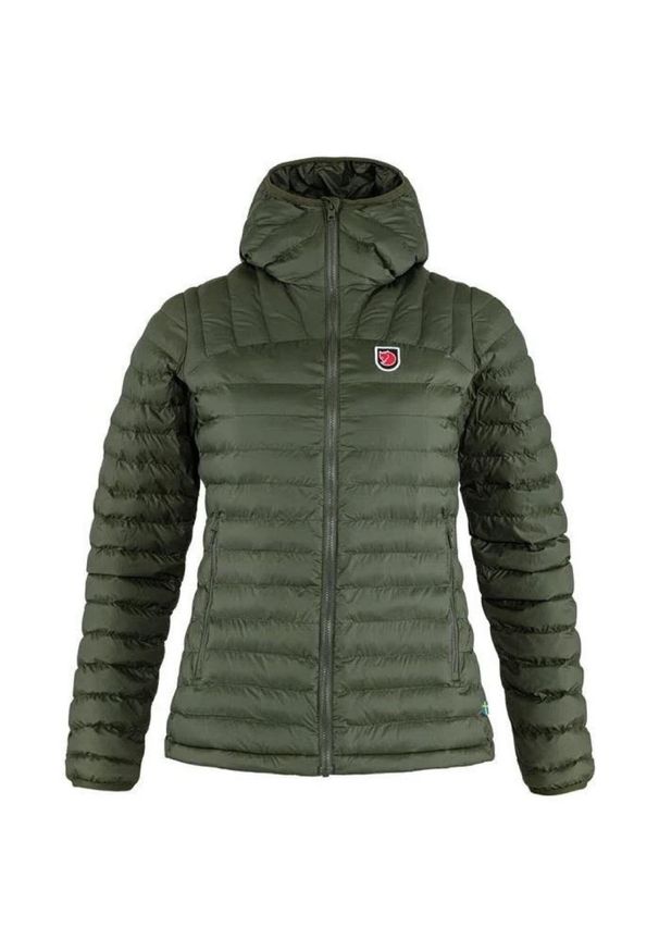 Fjällräven - Kurtka ocieplana damska Fjallraven Expedition Latt Hoodie. Kolor: zielony. Materiał: puch. Sport: turystyka piesza