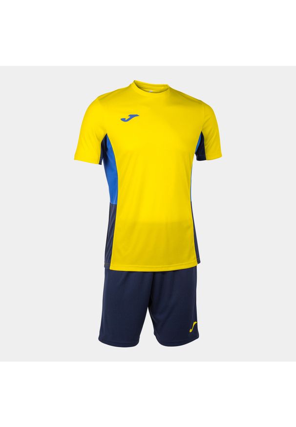 Dres Joma Danubio II Żółty / Niebieski. Kolor: niebieski, wielokolorowy, żółty. Materiał: poliester. Sport: fitness, piłka nożna