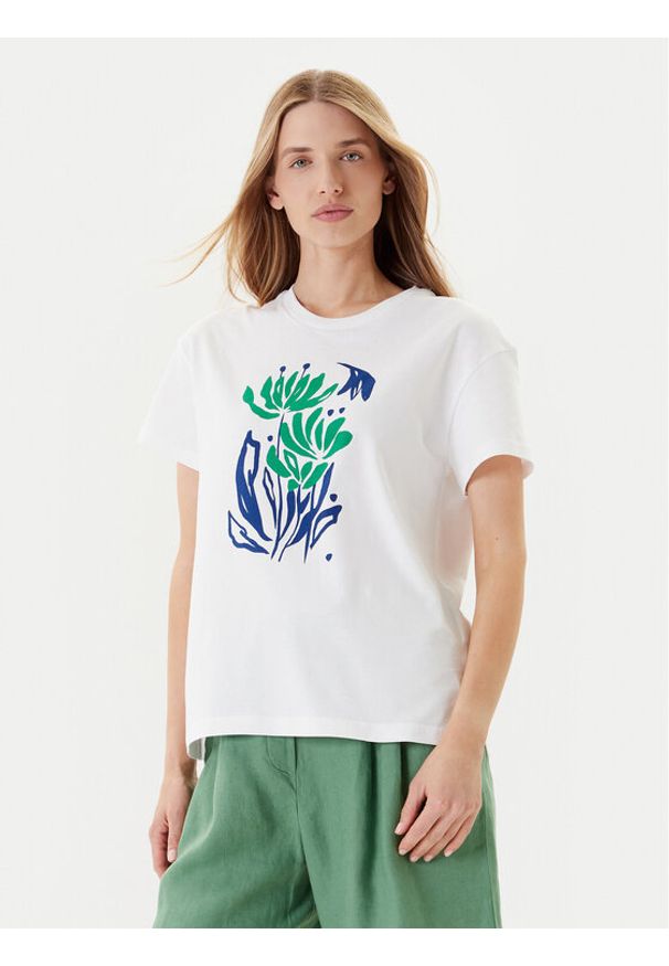 United Colors of Benetton - United Colors Of Benetton T-Shirt 3BL0D10AK Biały Regular Fit. Kolor: biały. Materiał: bawełna