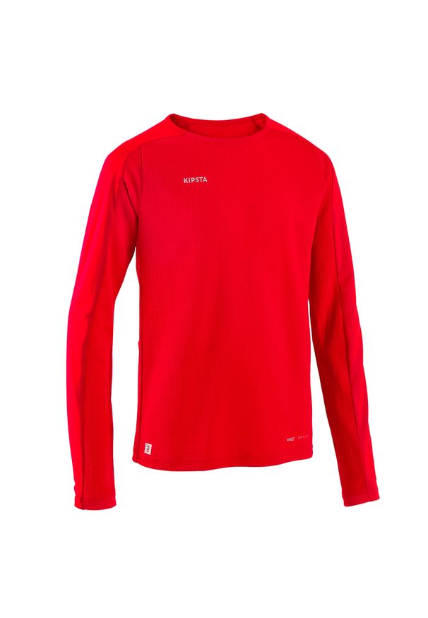 KIPSTA - Koszulka piłkarska z długim rękawem dla dzieci Kipsta Viralto Club. Kolor: czerwony. Materiał: materiał. Długość rękawa: długi rękaw. Długość: długie. Sport: piłka nożna