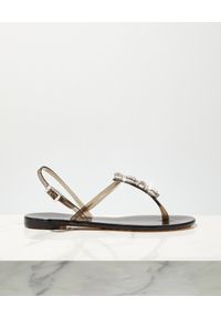 Casadei - CASADEI - Transparentne sandały z kryształami. Kolor: czarny. Wzór: napisy #5