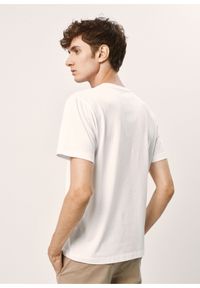 Ochnik - Biały basic T-shirt męski. Kolor: biały. Materiał: bawełna. Długość: krótkie #4