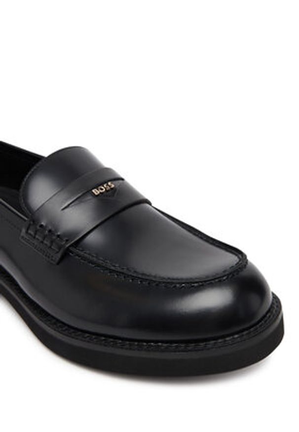 BOSS Loafersy Penny 50548761 Czarny. Kolor: czarny. Materiał: skóra