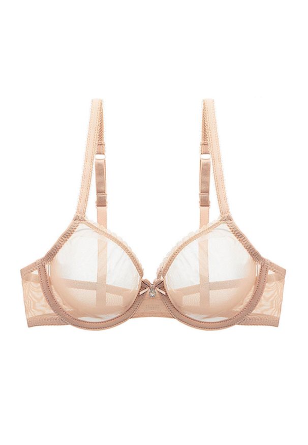 Intica - Biustonosz z siateczki z delikatnymi detalami Gunhilde. Kolor: beżowy. Materiał: materiał