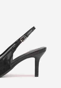 Born2be - Czarne Sandały na Szpilce z Haftowanym Wzorem Iphiserris. Zapięcie: sprzączka. Kolor: czarny. Materiał: jeans. Wzór: haft. Obcas: na szpilce. Styl: klasyczny #6