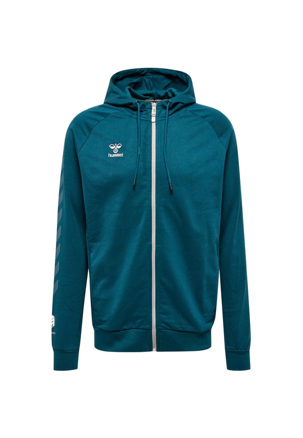 Bluza z kapturem z bawełnianym zamkiem błyskawicznym Hummel Move Grid. Typ kołnierza: kaptur. Kolor: zielony. Materiał: bawełna. Sport: fitness