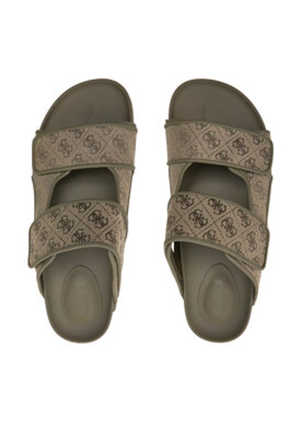 Guess Klapki Igea II Jqd 4g FMGIGJ FAL03 Khaki. Kolor: brązowy. Materiał: materiał