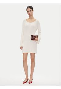 Pinko - PINKO Sukienka dzianinowa 105301 A2N7 Écru Regular Fit. Materiał: bawełna #6