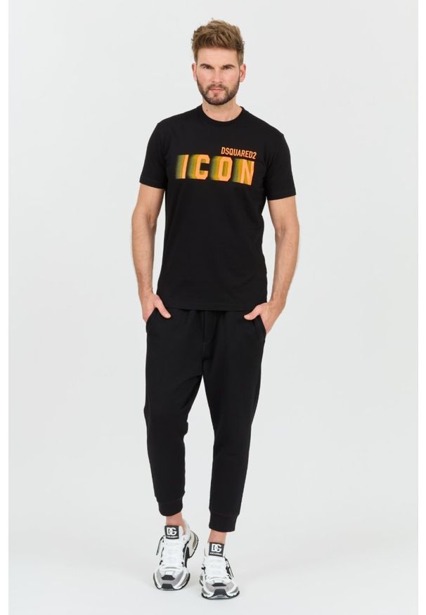 DSQUARED2 Czarny męski t-shirt Icon Blur Cool Fit Tee, Rozmiar XXL. Kolor: czarny