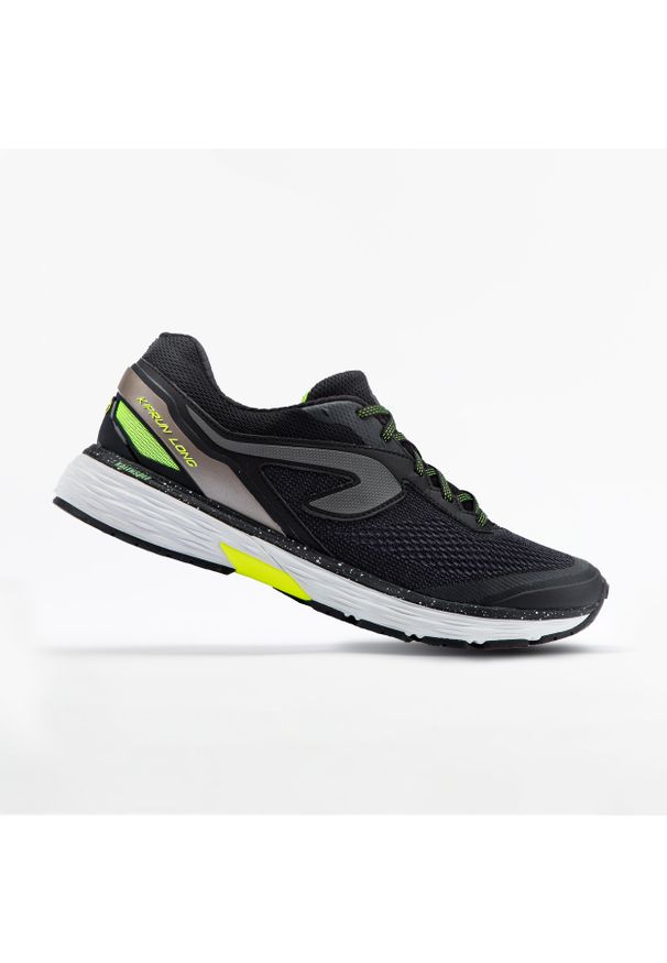 KIPRUN - Buty do biegania męskie Kiprun Long 2. Kolor: czarny, wielokolorowy, żółty. Wzór: geometria