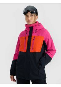 4f - 4F Kurtka narciarska membrana 10000 damska - różowa S. Kolor: różowy. Materiał: skóra, materiał. Wzór: gładki. Sezon: zima #1