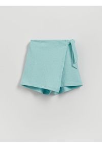 Reserved - Spódnico-szorty z zakładką - jasnoturkusowy. Kolor: turkusowy. Materiał: dzianina, wiskoza #1