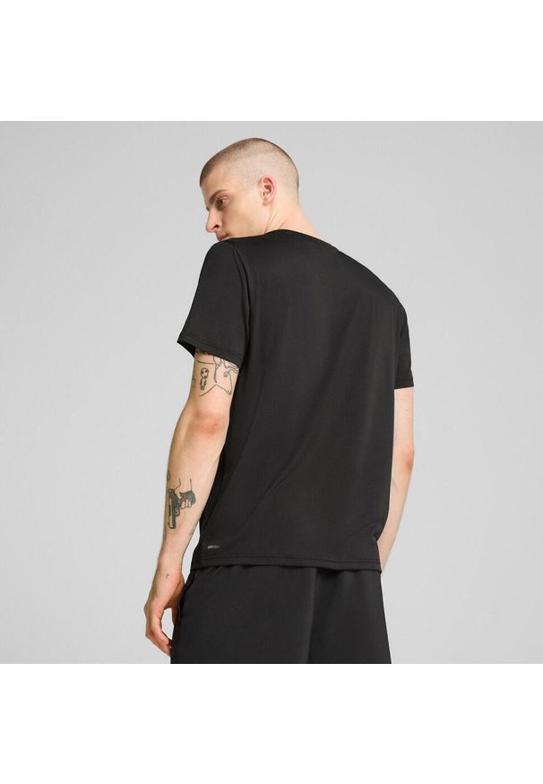 Puma - Męska jednokolorowa koszulka TAD ESSENTIALS z logo Cat PUMA. Kolor: czarny. Materiał: materiał. Sport: bieganie