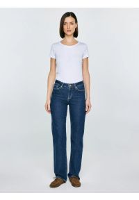 Big-Star - Jeansy damskie z prostą nogawką granatowe Myrra 545. Stan: podwyższony. Kolor: niebieski. Styl: elegancki, klasyczny #6