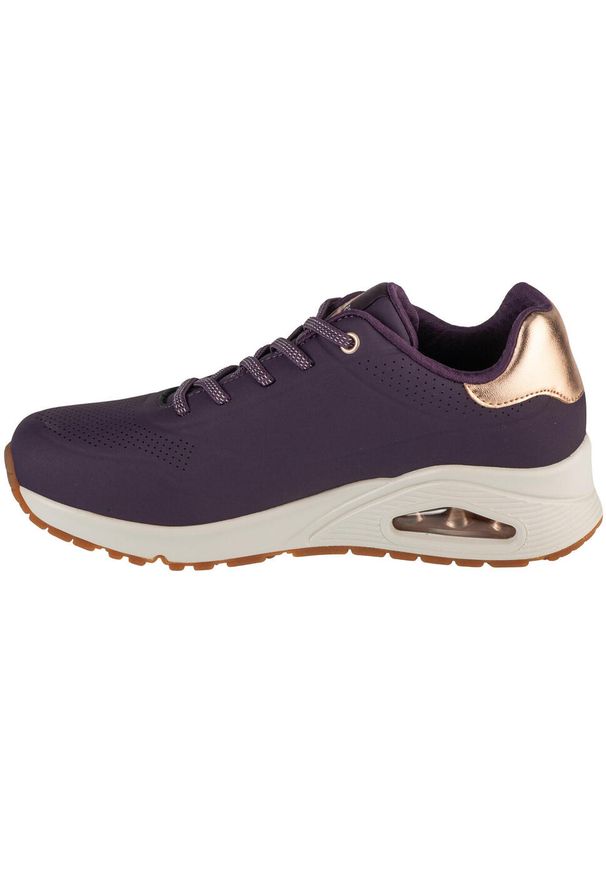 skechers - Buty sportowe Sneakersy damskie, Uno-Shimmer Away. Zapięcie: sznurówki. Kolor: wielokolorowy, fioletowy. Materiał: materiał, syntetyk. Szerokość cholewki: normalna. Sport: turystyka piesza