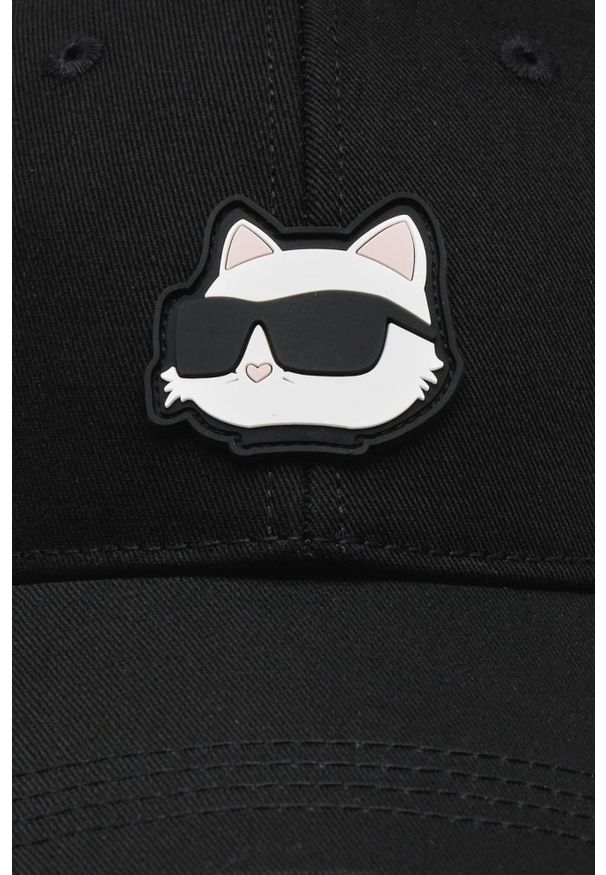 Karl Lagerfeld - KARL LAGERFELD Czarna czapka z daszkiem. Kolor: czarny