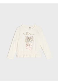 Sinsay - Koszulka z długimi rękawami - kremowy. Kolor: kremowy. Długość rękawa: długi rękaw. Długość: długie #1