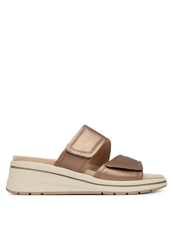 Klapki Caprice. Kolor: brązowy