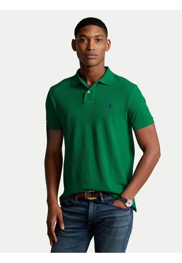 Polo Ralph Lauren Polo 710795080019 Zielony Slim Fit. Typ kołnierza: polo. Kolor: zielony. Materiał: bawełna